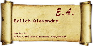 Erlich Alexandra névjegykártya